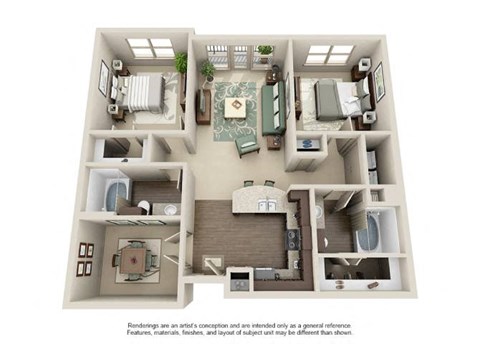 Floorplan_B1 at The Atlantic Highland Park, Dallas, Texas